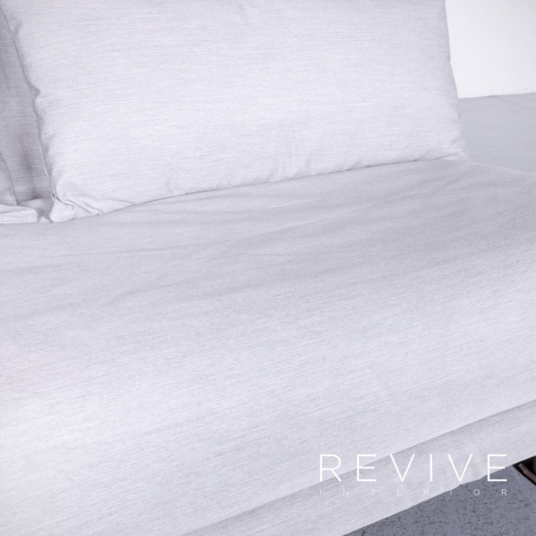 ligne roset Multy Designer Fabric Sofa Gray Three Seater Couch #5678