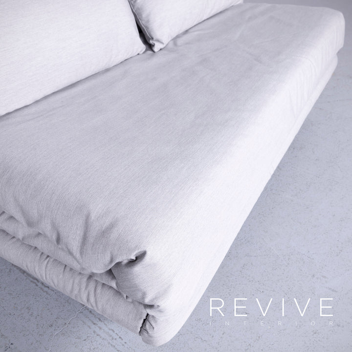 ligne roset Multy Designer Fabric Sofa Gray Three Seater Couch #5678