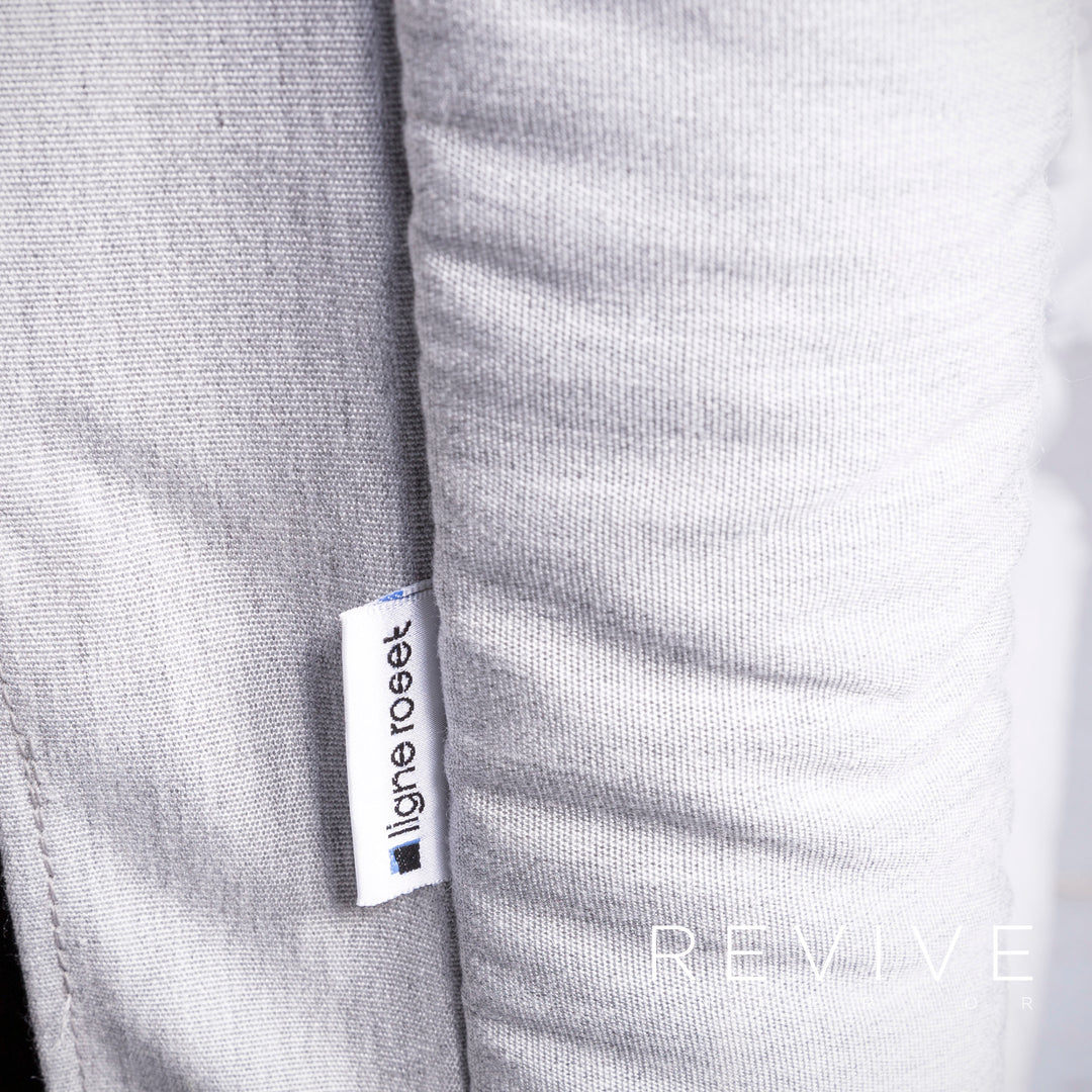 ligne roset Multy Designer Fabric Sofa Gray Three Seater Couch #5678