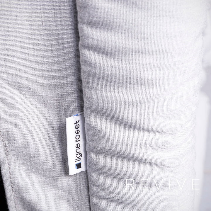 ligne roset Multy Designer Fabric Sofa Gray Three Seater Couch #5678