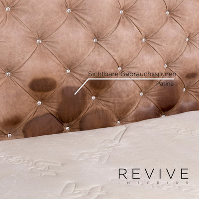 Bretz Marilyn Leder Bett Braun Kaptionierung Glitzersteine Pompös #10842