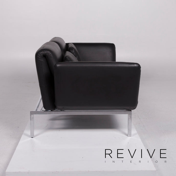 Brühl Roro Medium Leather Sofa Black Two Seater incl. Feature #11661