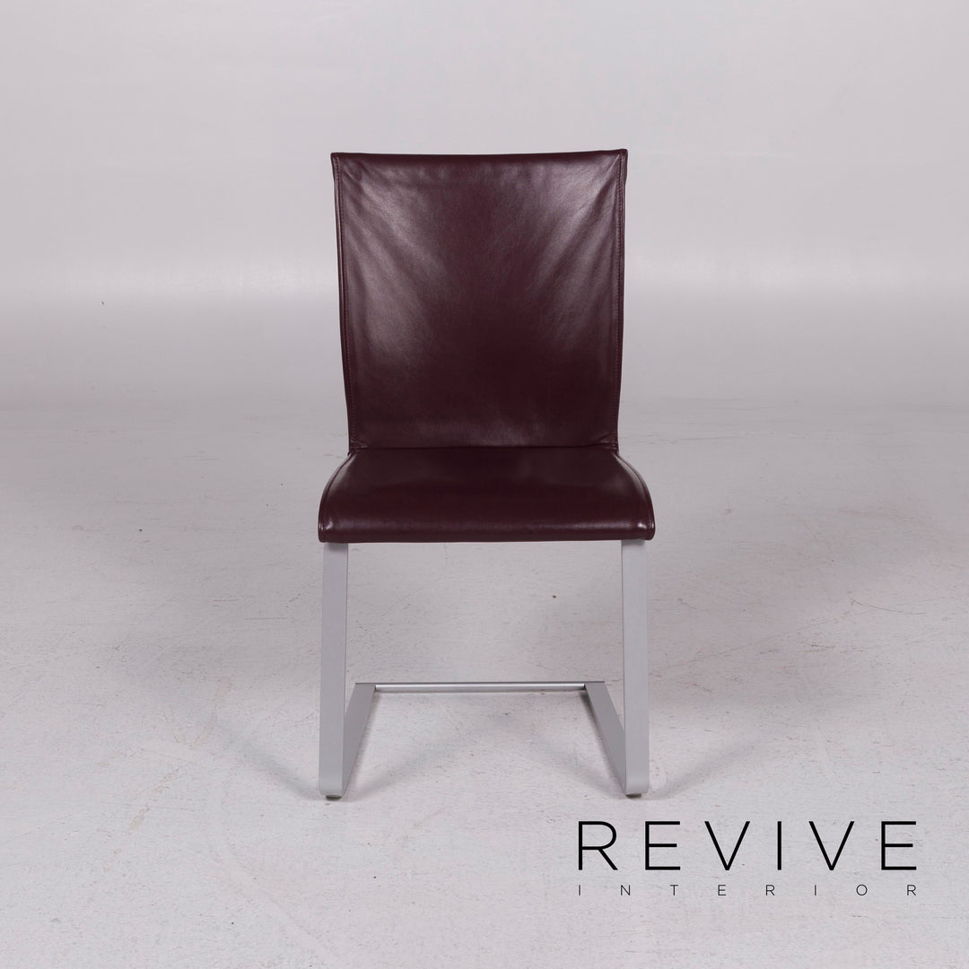 Ronald Schmitt Leather Chair Set Burgundy Set #11821