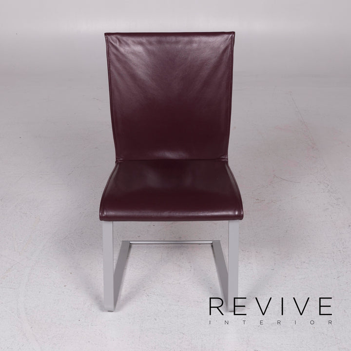 Ronald Schmitt Leather Chair Set Burgundy Set #11821
