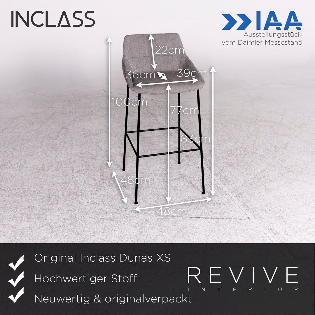 Inclass Dunas XS Fabric Armchair Bar Stool Gray Chair #8775
