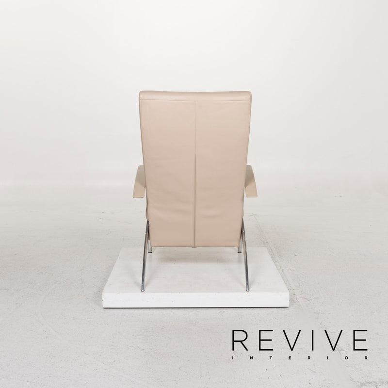 Interprofil Leder Sessel Garnitur Beige inkl. Liegefunktion 