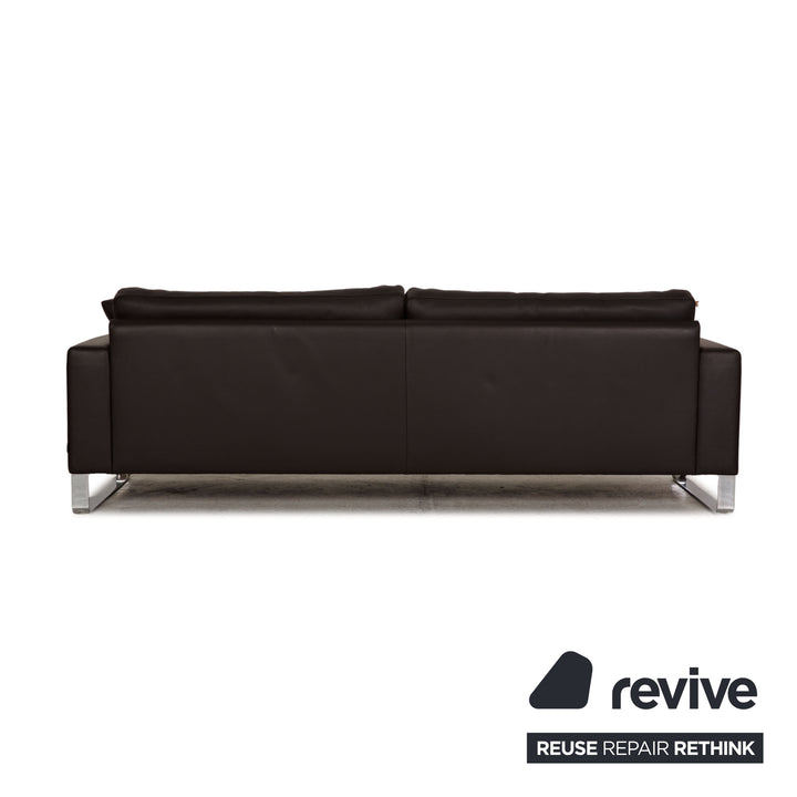 Interprofil leather sofa dark brown three seater