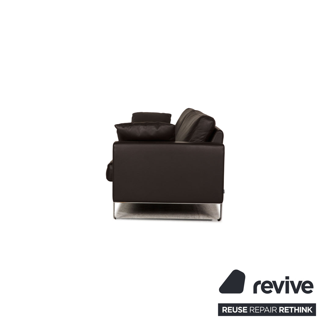 Interprofil leather sofa dark brown three seater