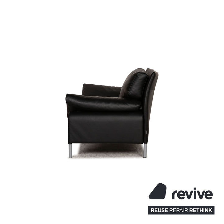 Interprofil Leder Zweisitzer Schwarz Sofa Couch