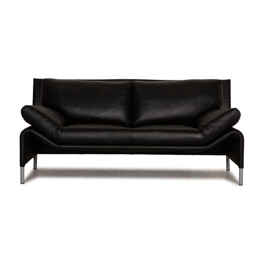 Interprofil Leder Zweisitzer Schwarz Sofa Couch