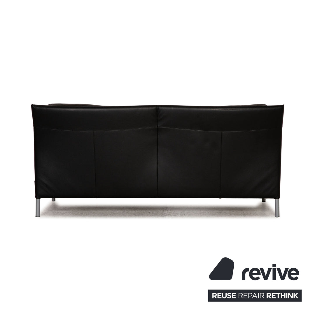 Interprofil Leder Zweisitzer Schwarz Sofa Couch
