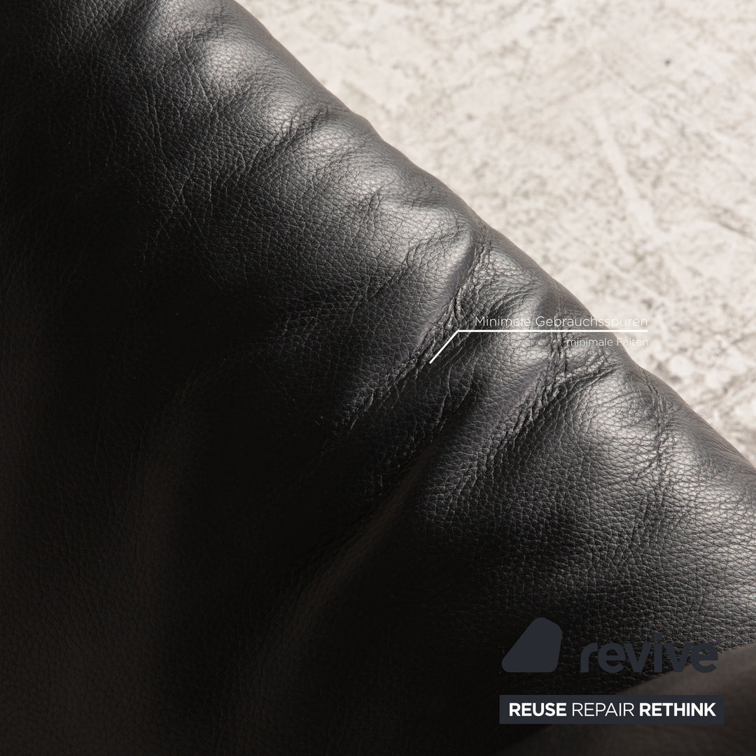 Interprofil Leder Zweisitzer Schwarz Sofa Couch