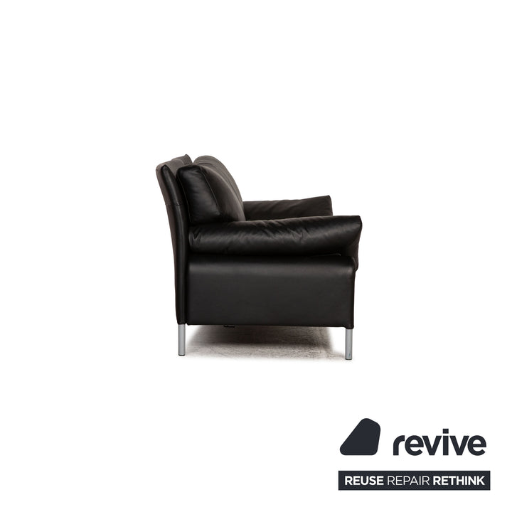 Interprofil Leder Zweisitzer Schwarz Sofa Couch