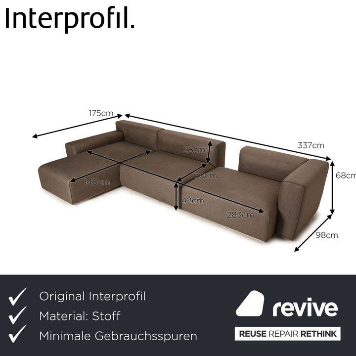 Interprofil Pure Elements Stoff Sofa Grau Ecksofa Couch