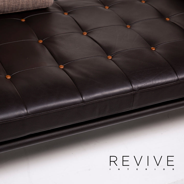 IP Design Campus de Luxe leather lounger dark brown function two-seater #14778