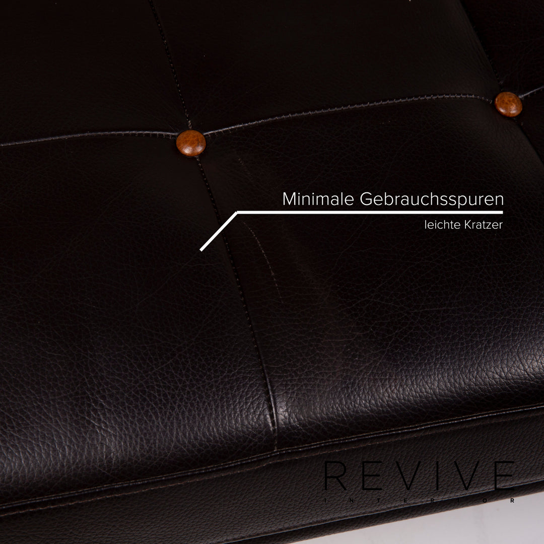 IP Design Campus de Luxe leather lounger dark brown function two-seater #14778