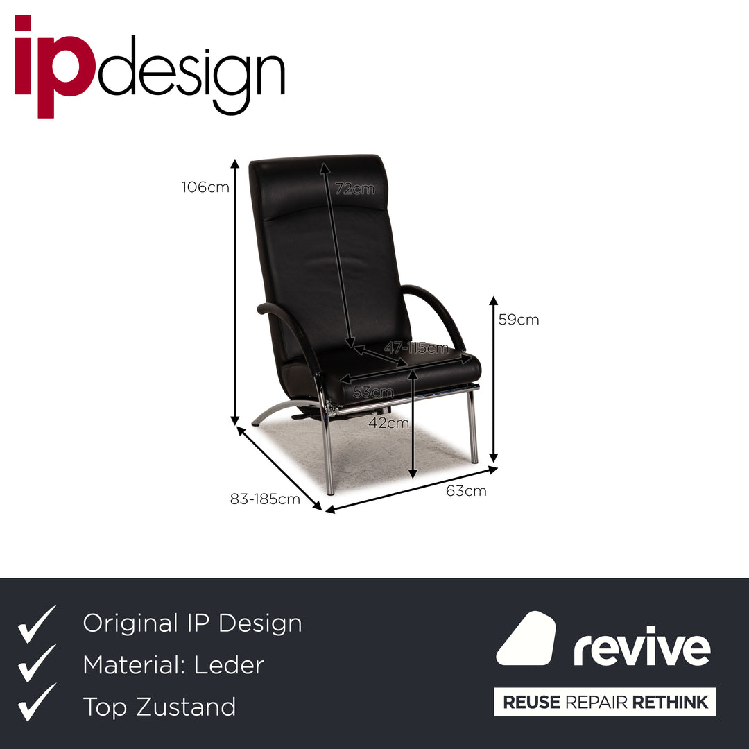 IP Design Curve by Blennemann Leder Sessel Schwarz Funktion Relaxfunktion