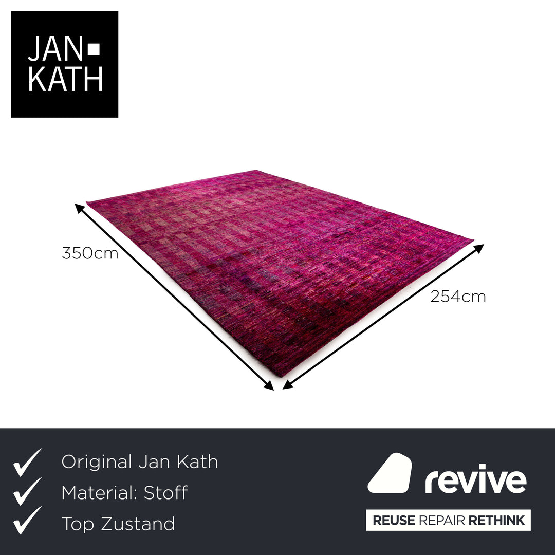 Jan Kath Sari V-Stripes Seide Teppich Seide Pink 254x350cm