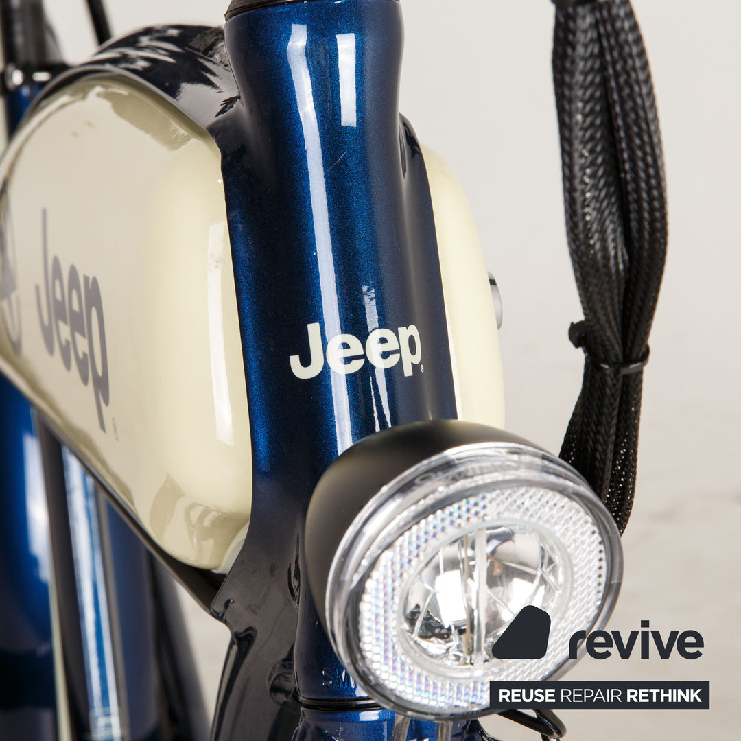 Jeep CR 7005 2021 Aluminium E-City-Bike Weiß Blau Fahrrad Retro