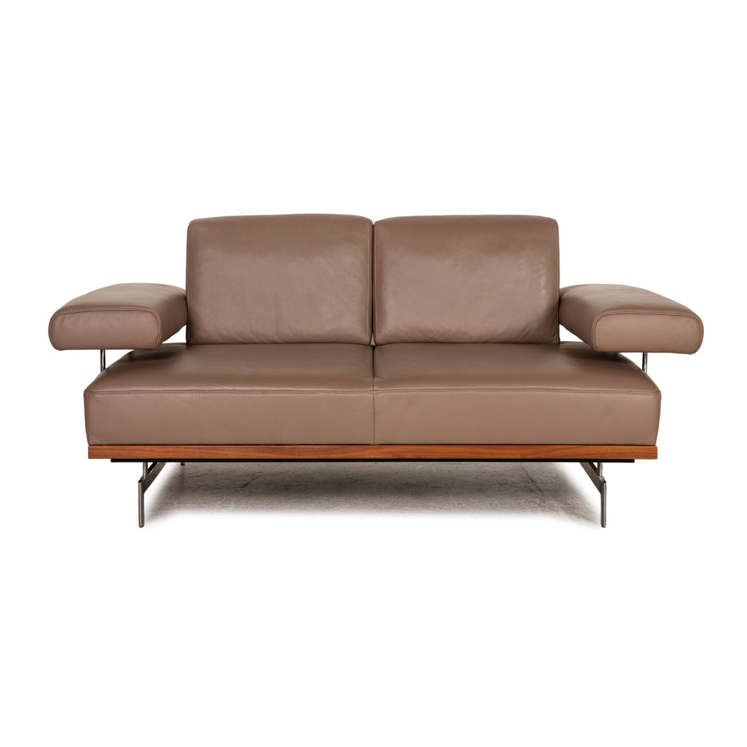yup! 24/7 leather sofa beige two seater couch function