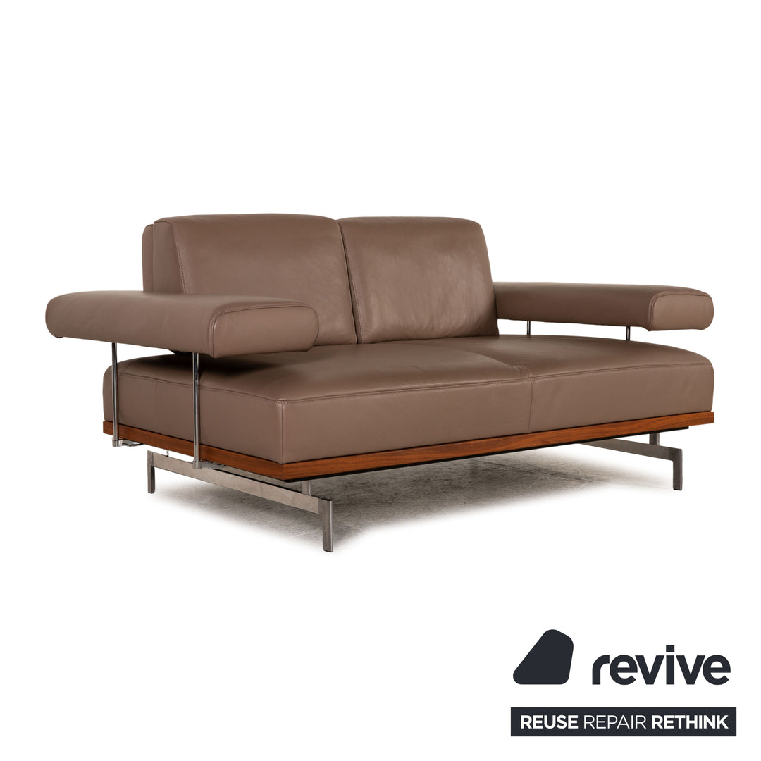 yup! 24/7 leather sofa beige two seater couch function
