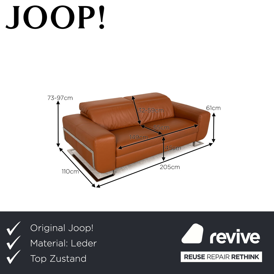 Joop! 8151 Leder Sofa Cognac Zweisitzer Couch Funktion