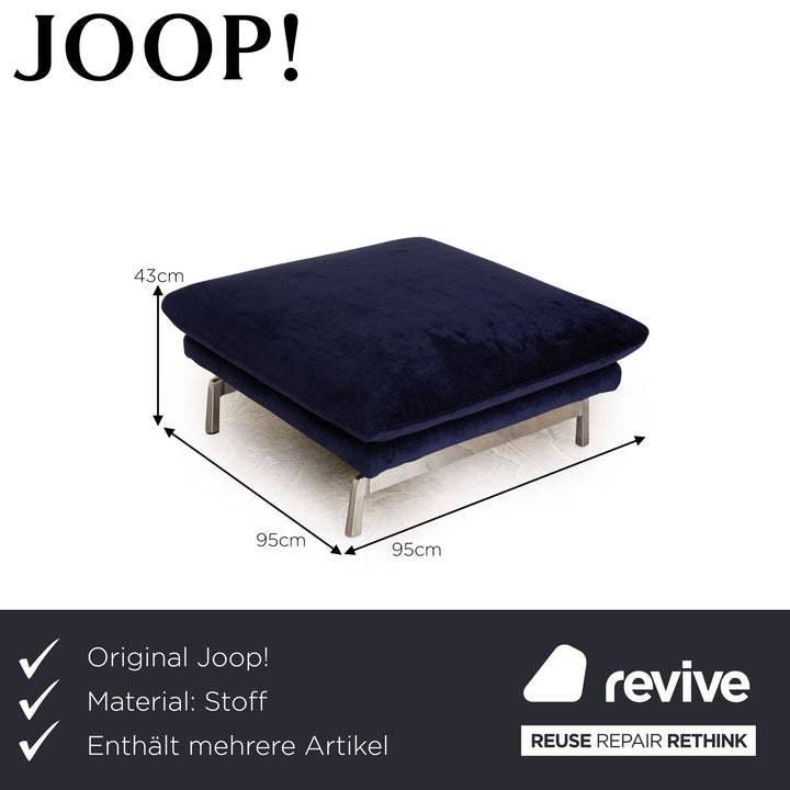 Joop! 8153 Stoff Sofa Garnitur Blau manuelle Funktion Hocker Recamiere Links Sofa Couch