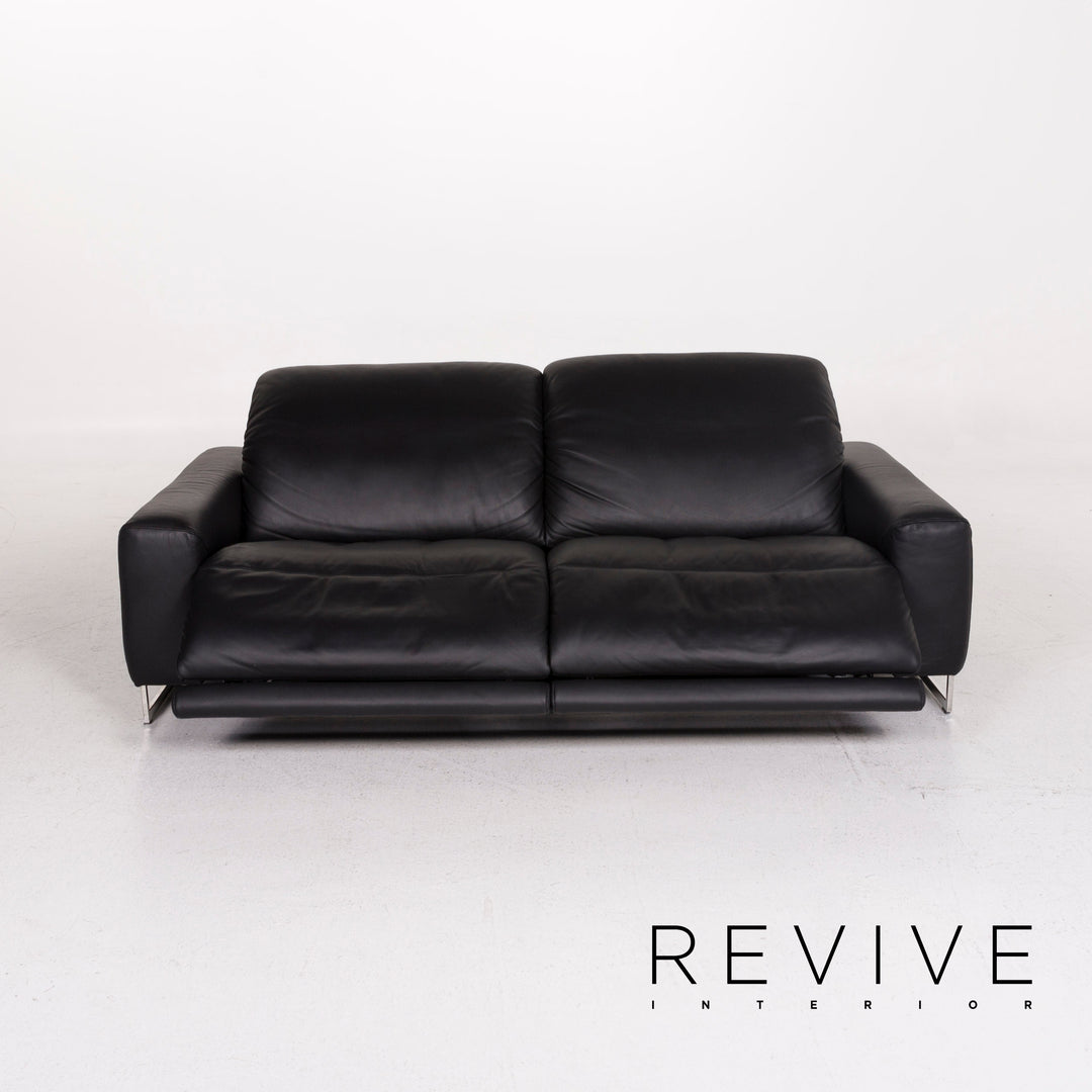 Joop! Leder Sofa Schwarz Zweisitzer Funktion Relaxfunktion Couch #12291