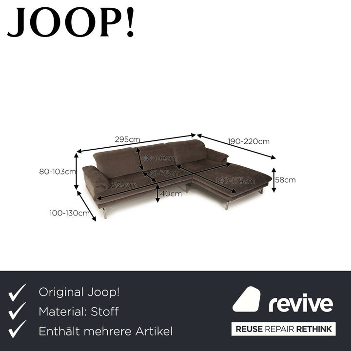 Joop Studio 8153 Stoff Sofa Garniutr Grau Ecksofa Hocker Couch Funktion