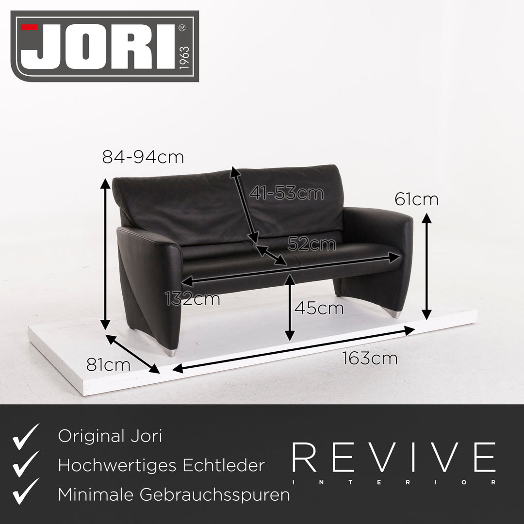 Jori Angel 3250 Leder Sofa Schwarz Couch #12475