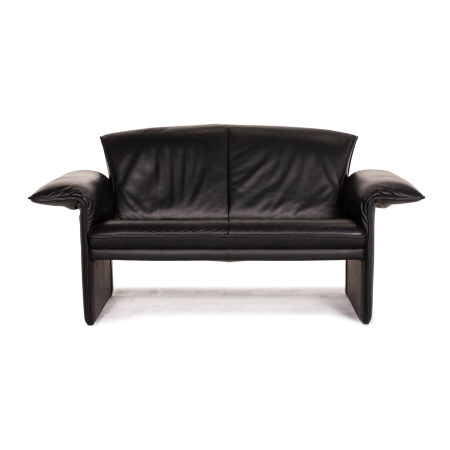 Jori JR 2700 Leder Sofa Schwarz Zweisitzer Funktion Couch #14623