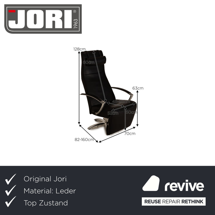 Jori Brainbuilder JR 7760 Leather Armchair Black Function Design by Jean-Pierre Audebert