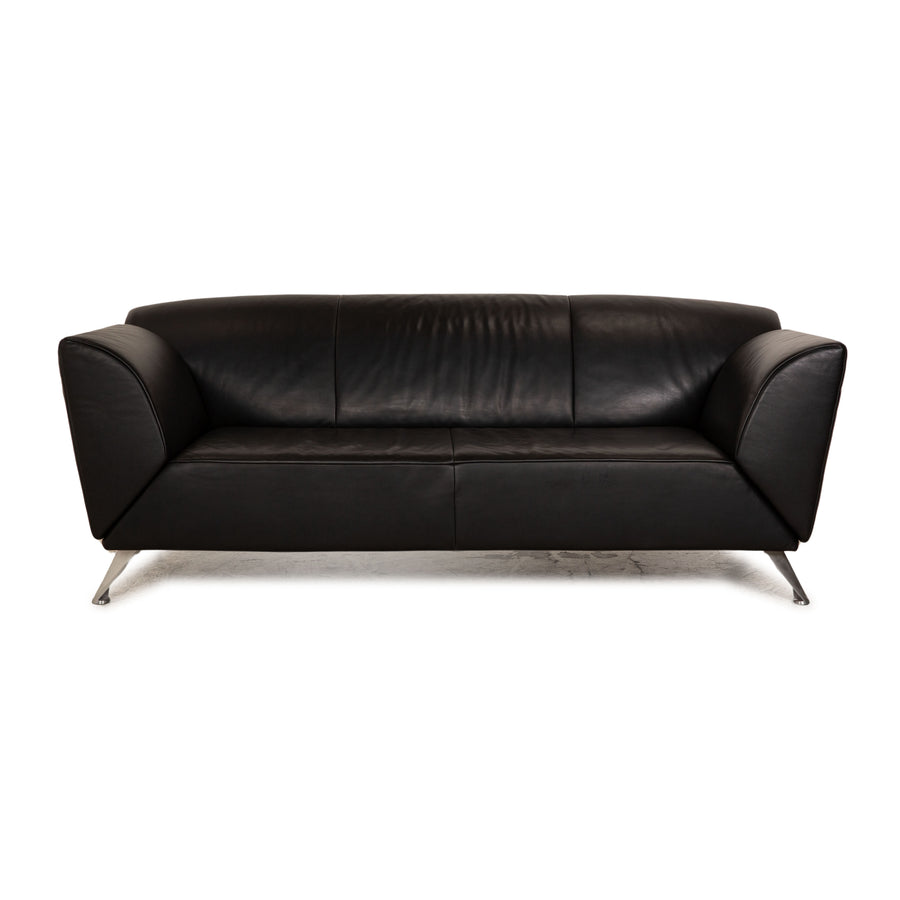 Jori JR-8100 leather three-seater black sofa couch manual function