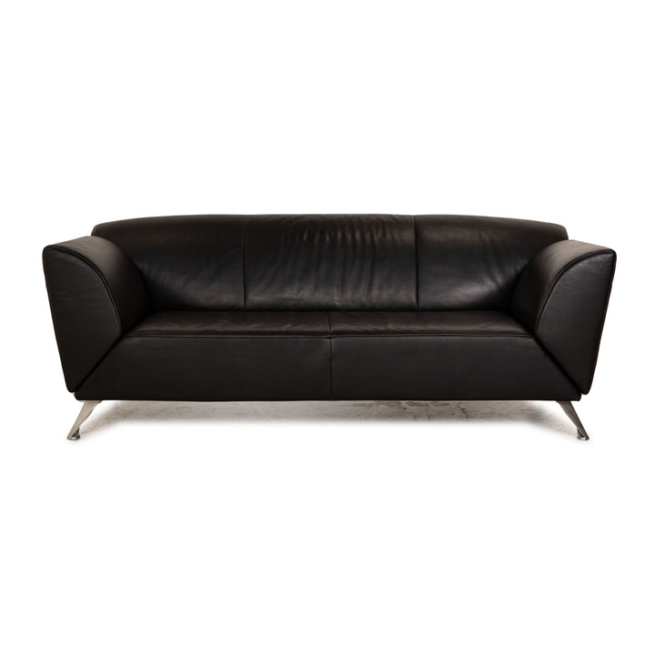 Jori JR-8100 Leder Dreisitzer Schwarz Sofa Couch manuelle Funktion