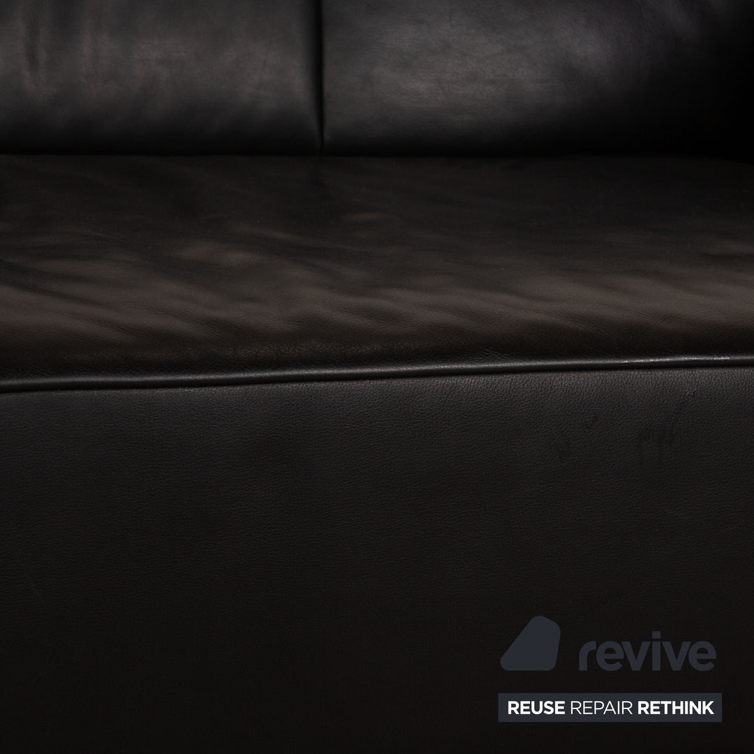 Jori JR-8100 Leder Dreisitzer Schwarz Sofa Couch manuelle Funktion