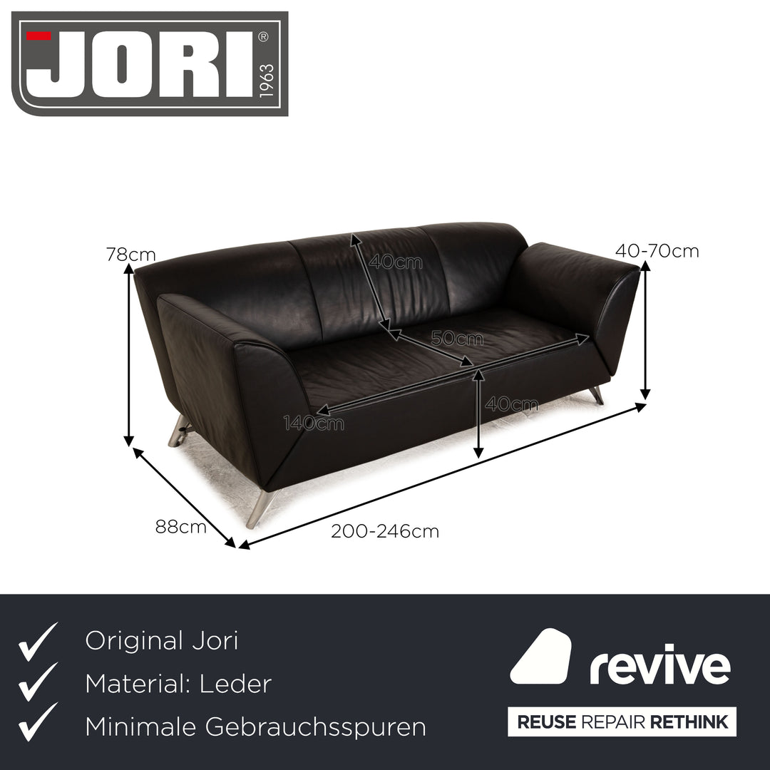 Jori JR-8100 leather three-seater black sofa couch manual function