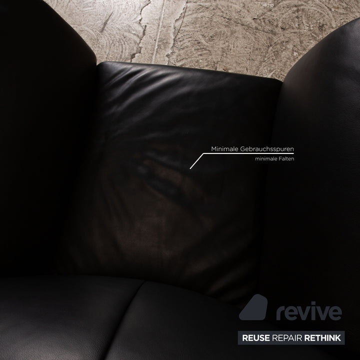 Jori JR-8100 leather sofa set black three-seater armchair couch manual function