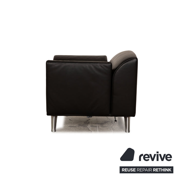 Jori JR-8100 leather sofa set black three-seater armchair couch manual function