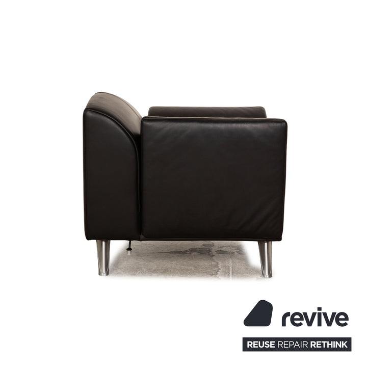 Jori JR-8100 leather sofa set black three-seater armchair couch manual function