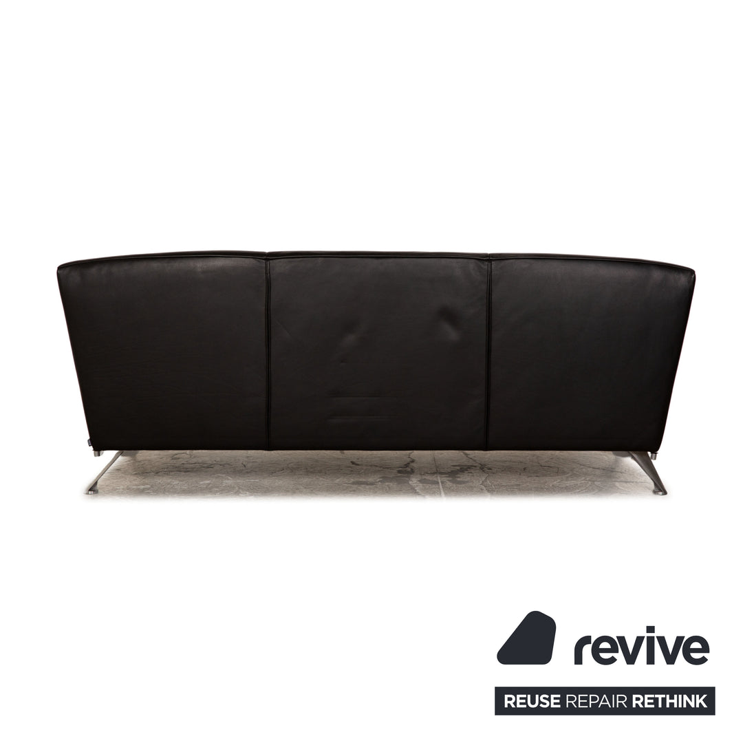 Jori JR-8100 leather sofa set black three-seater armchair couch manual function