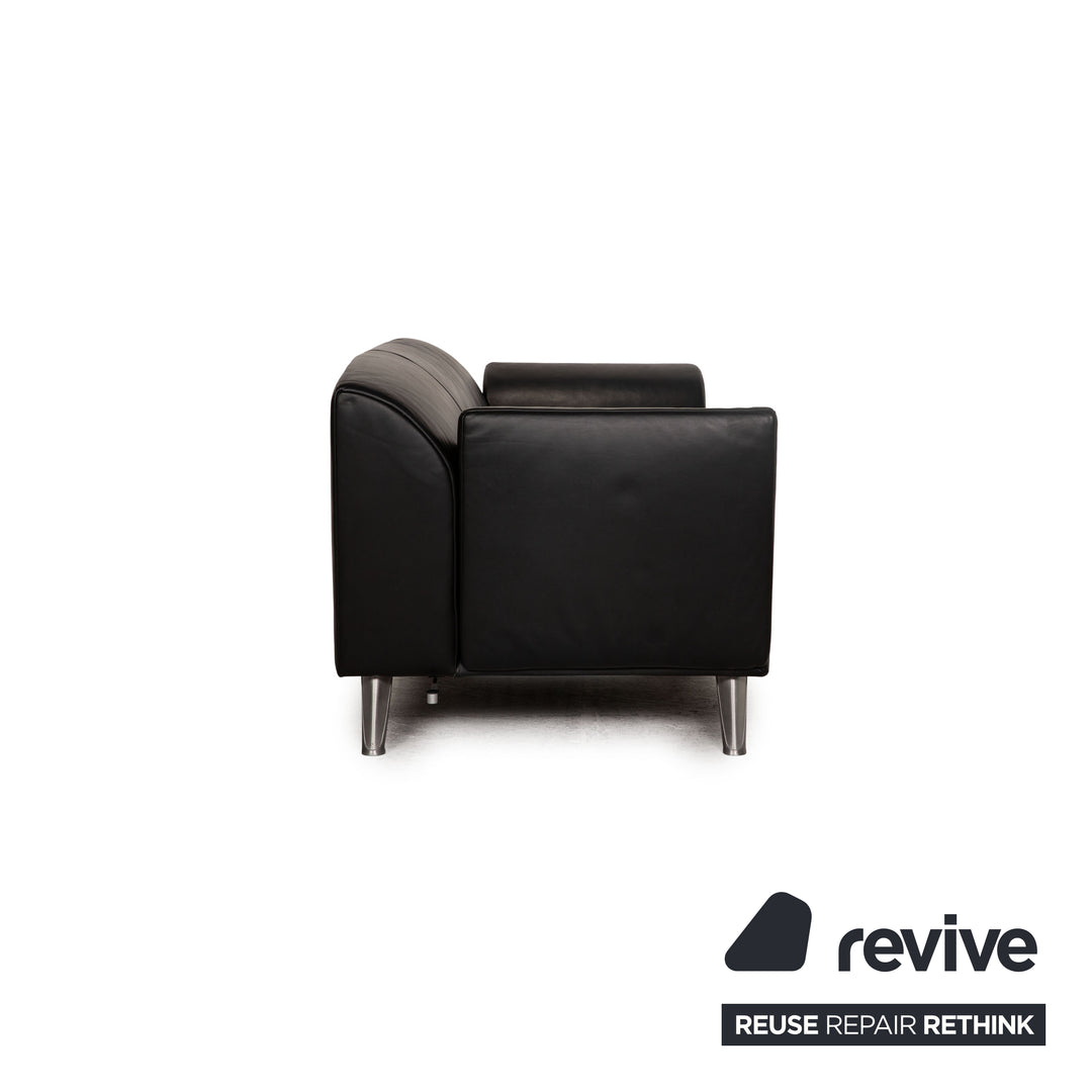 Jori JR-8100 Leather Two Seater Black Sofa Couch Function