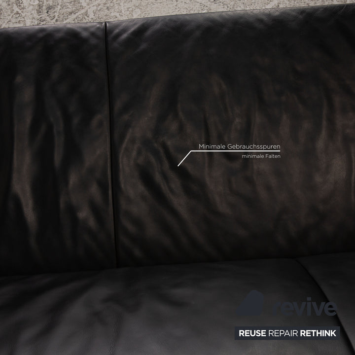 Jori JR-8100 Leather Two Seater Black Sofa Couch Function