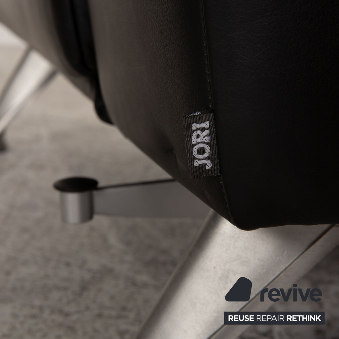 Jori JR-8100 Leather Two Seater Black Sofa Couch Function