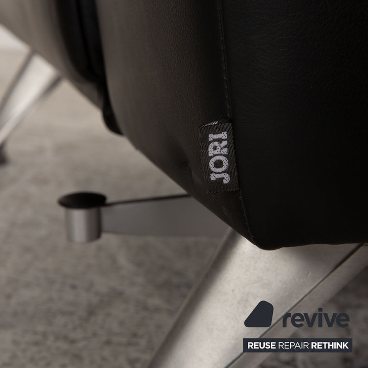 Jori JR-8100 Leather Two Seater Black Sofa Couch Function