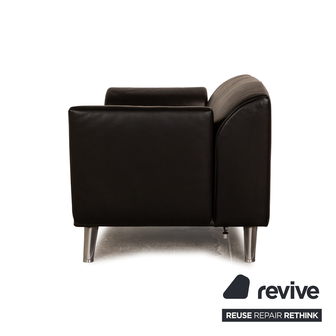 Jori JR 8100 Leder Zweisitzer Schwarz Sofa Couch manuelle Funktion
