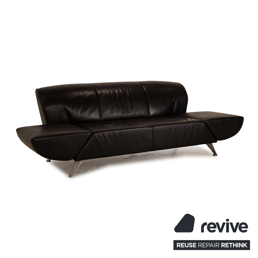 Jori JR 8100 Leather Two Seater Black Sofa Couch manual function