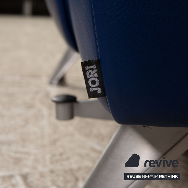 Jori JR-8100 Leder Zweisitzer Sofa Couch Blau manuelle Funktion