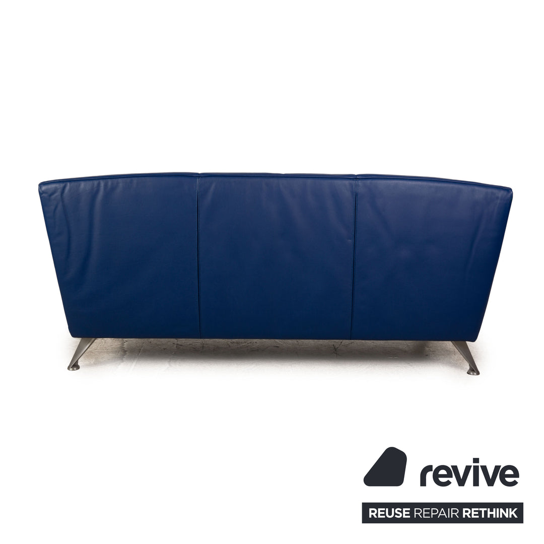 Jori JR-8100 Leder Zweisitzer Sofa Couch Blau manuelle Funktion