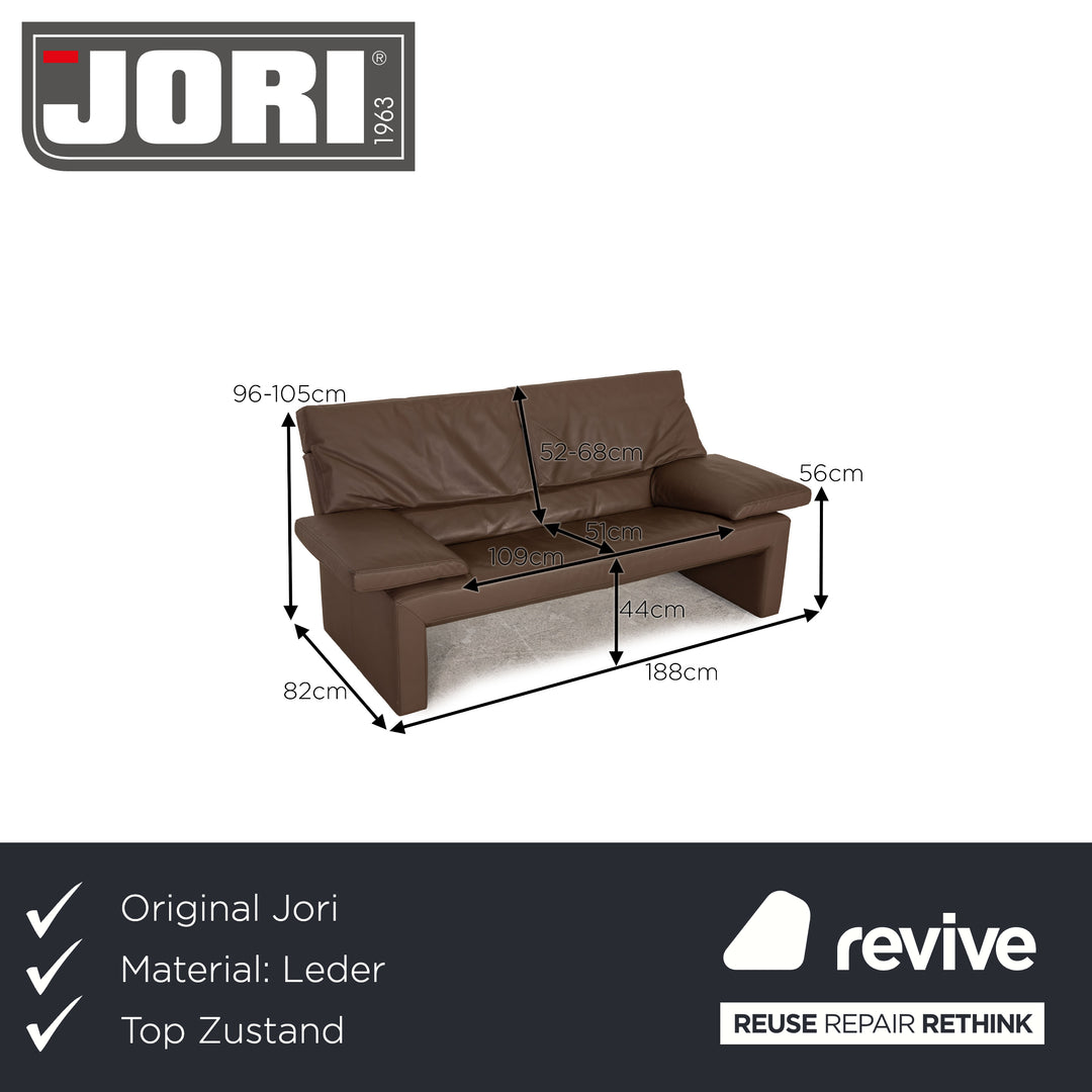 Jori JR 8750 Leder Sofa Braun Zweisitzer Couch Funktion