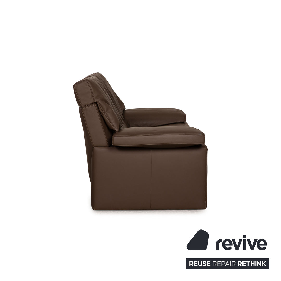 Jori JR 8750 Leder Sofa Garnitur Braun Zweisitzer Hocker Couch Funktion
